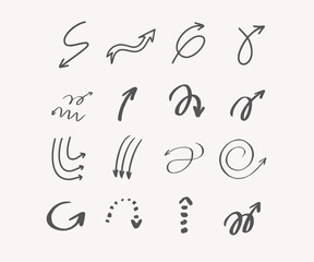 Fototapeta premium Arrow Symbol Set hand-drawn element doodle