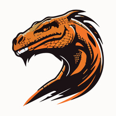 Monitor lizard face mascot esport logo vector illustration