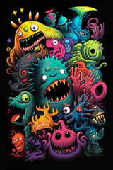 Abstract Comic Monster AG Invasion