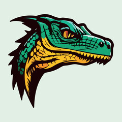Monitor lizard face mascot esport logo vector illustration