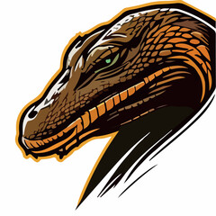 Monitor lizard face mascot esport logo vector illustration
