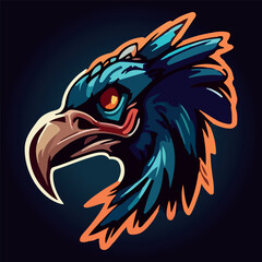 Vulture face mascot esport logo vector illustration