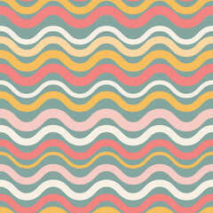 retro vintage wavy pattern geometrical colorful