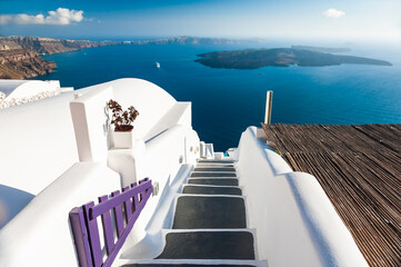 White architecture of Santorini island, Greece.