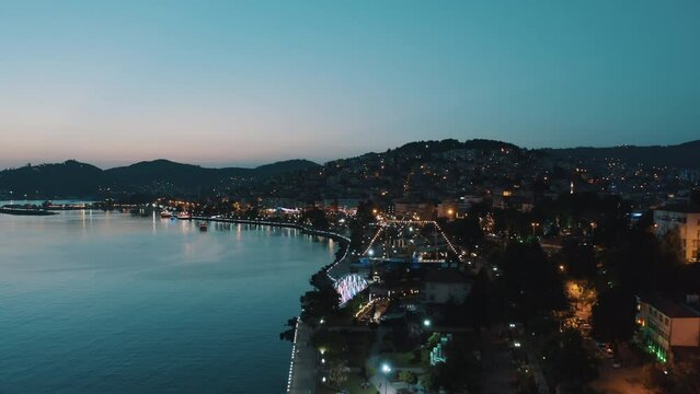 Aerial vierw of Zonguldak City landscape. 4K Footage in Turkey