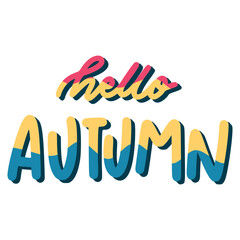 Hello Autumn Lettering Sticker. Autumn Lettering Stickers