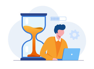 Business time management, deadline concept, planner, flat vector illustration banner