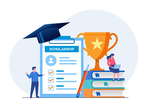 Education Achievement, Learning, Scholarship, Education Concept, Flat Vector Illustration