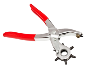 Lochzange  close up transparent freigestellt