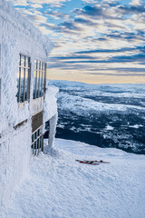 Winter game - ice ornaments on Swedish mountain top