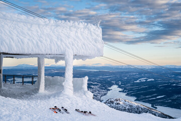 Winter game - ice ornaments on Swedish mountain top