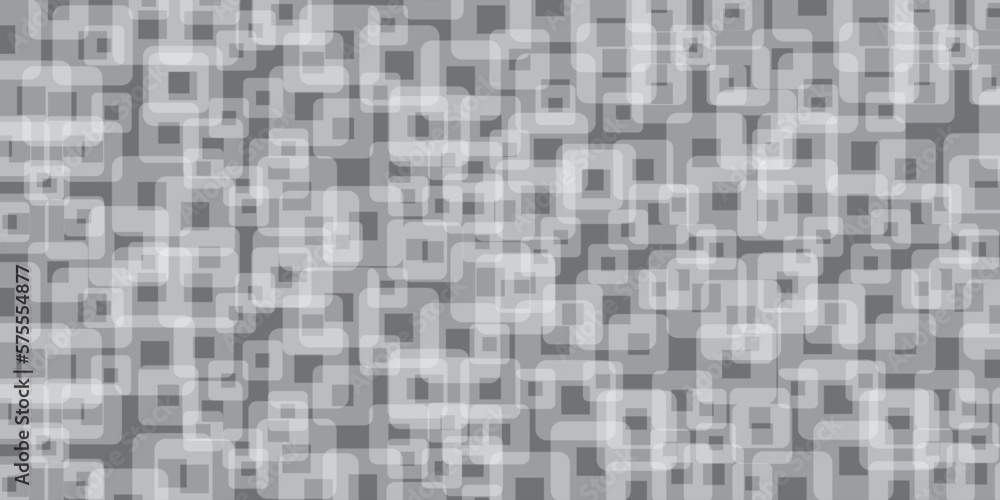 Poster grey translucent rounded geometric square shapes - abstract background desgin template, vector appli