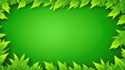 Green plant leaves background, floral pattern for wallpaper