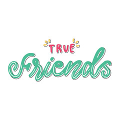 Fototapeta na wymiar true friends happy friendship day stickers