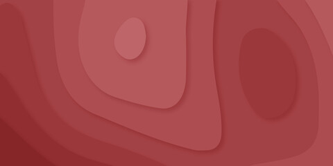 Luxurious Red and white papercut background. Abstract realistic paper cut decoration textured with wavy layers. Geometric cut paper orange luxury background with elements, topography map concept.