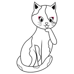 Cat cartoon on white background