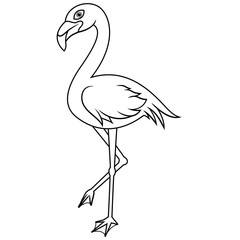 Illustration of Cute flamingo cartoon on white background
