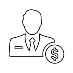 Businessman icon. Outline Design.