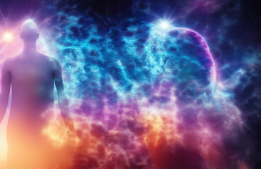 宇宙か脳内のイラスト(AI generated image)