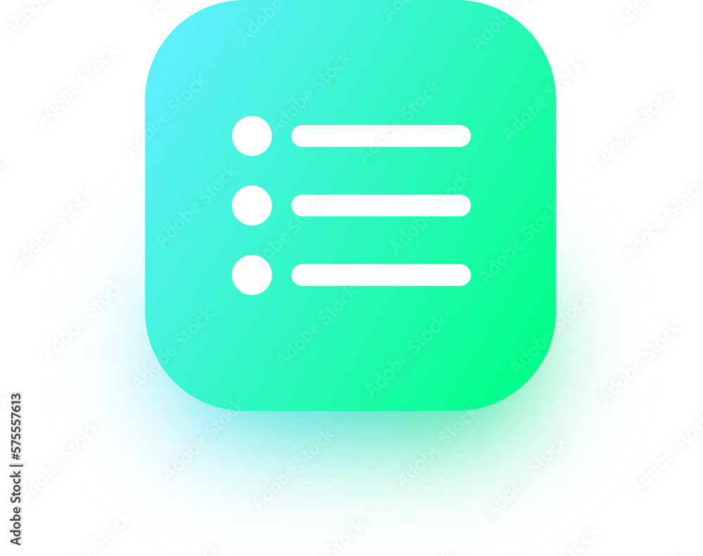 Poster website navigation icon in square gradient colors. more menu signs illustration.