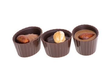 chocolate sweets baskets isolated