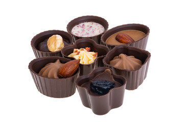 chocolate sweets baskets isolated
