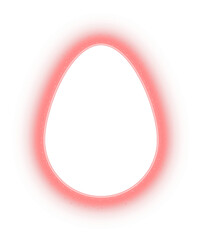 red glowing egg shape frame	