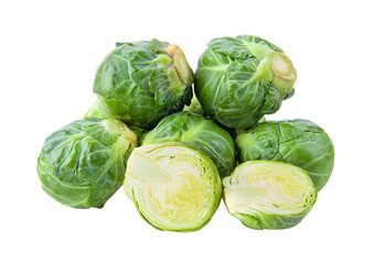 fresh brussel sprouts isolated on transparent png