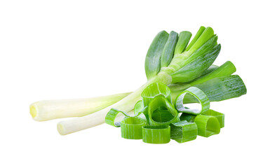 Green Japanese Bunching Onion on transparent png