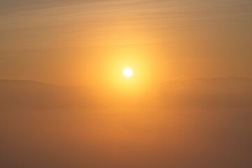 Sunrise and Fog at Umbria, Italy