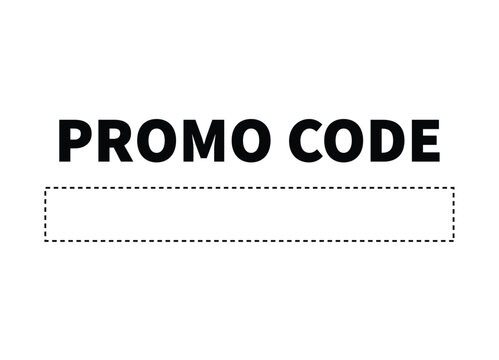 Black promo code with cut out frame