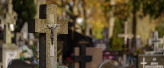 CEMETERY - Tombstones at burial site of the dead