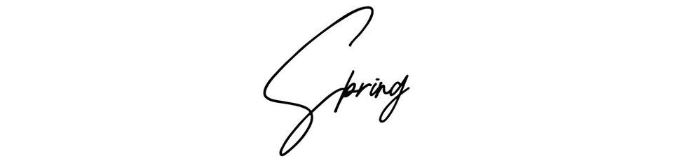 Hello Spring lettering phrase on blank background. Modern calligraphy inspirational quote. Vector illustration. 