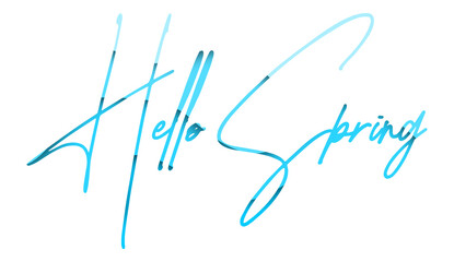 Hello Spring lettering phrase on blank background. Modern calligraphy inspirational quote. Vector illustration. 