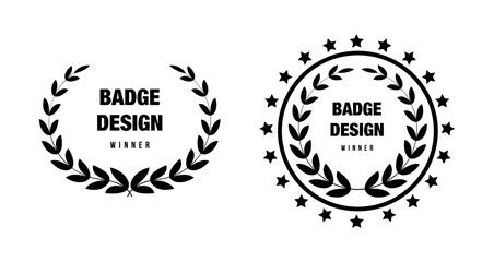 Fototapeta premium Set badge design gold and silver color for competition, champion, league, and winner. vector designs