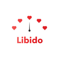 Libido scale with hearts. Sensual desires and opportunities indicator - obrazy, fototapety, plakaty