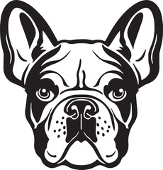 Fototapeta na wymiar French bulldog face isolated on a white background, SVG, Vector, Illustration.