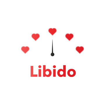 Libido scale with hearts. Sensual desires and opportunities indicator