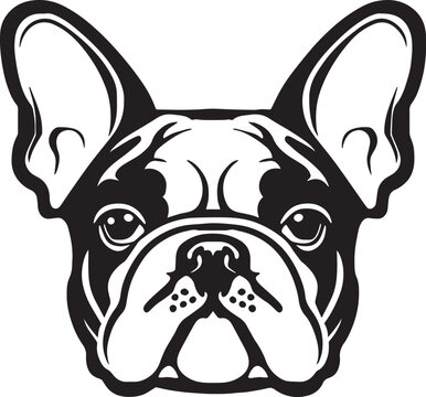 French bulldog face isolated on a white background, SVG, Vector, Illustration.
