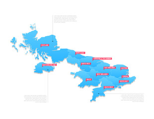 United Kingdom UK Regions Map Vector Illustration