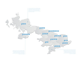 United Kingdom UK Regions Map Vector Illustration