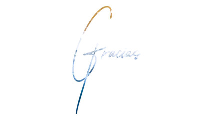 Gracias hand written lettering Thank you in Spanish language on blank background