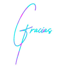 Gracias hand written lettering Thank you in Spanish language on blank background