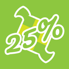 Ramadan Sale 25 Percent Discount Tag	