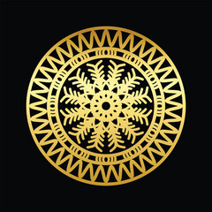 Luxury ornamental mandala design background in gold color vector