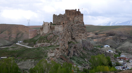 Fototapeta na wymiar Hosap Castle, located in Van, Turkey, was built during the Middle Ages.
