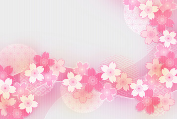和紙質感の桜の花の背景