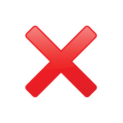 Red cross check mark. Rejection and no voting symbol