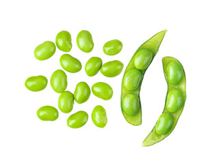 Green soy beans  on transparent png