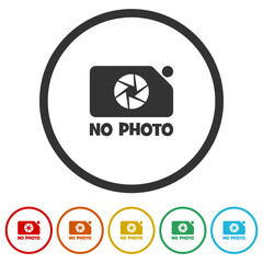 No photo available icons in color circle buttons